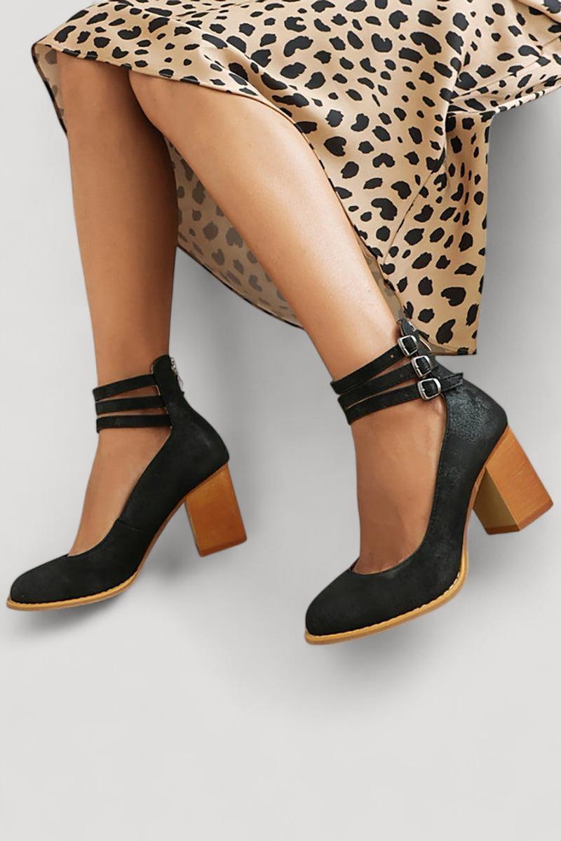 Casilda | Liukkaat sandaalit nilkkaremmeillä ja paksulla pohjalla