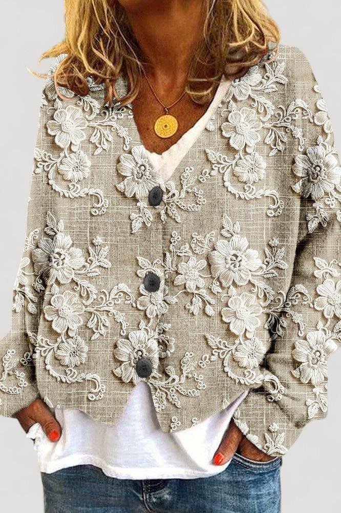 Noura - Kukkainen villapaita