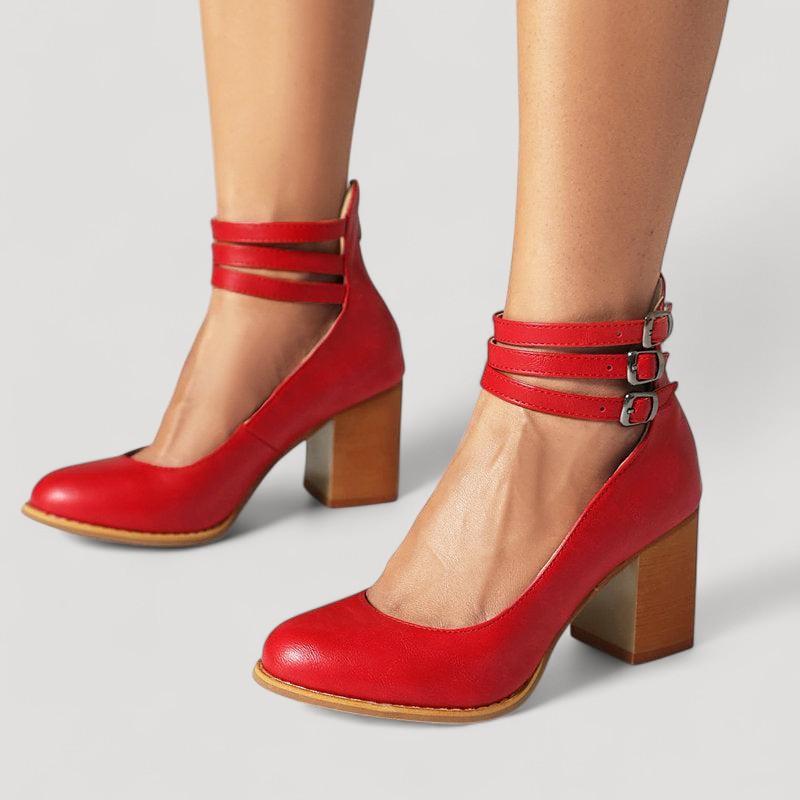 Casilda | Liukkaat sandaalit nilkkaremmeillä ja paksulla pohjalla