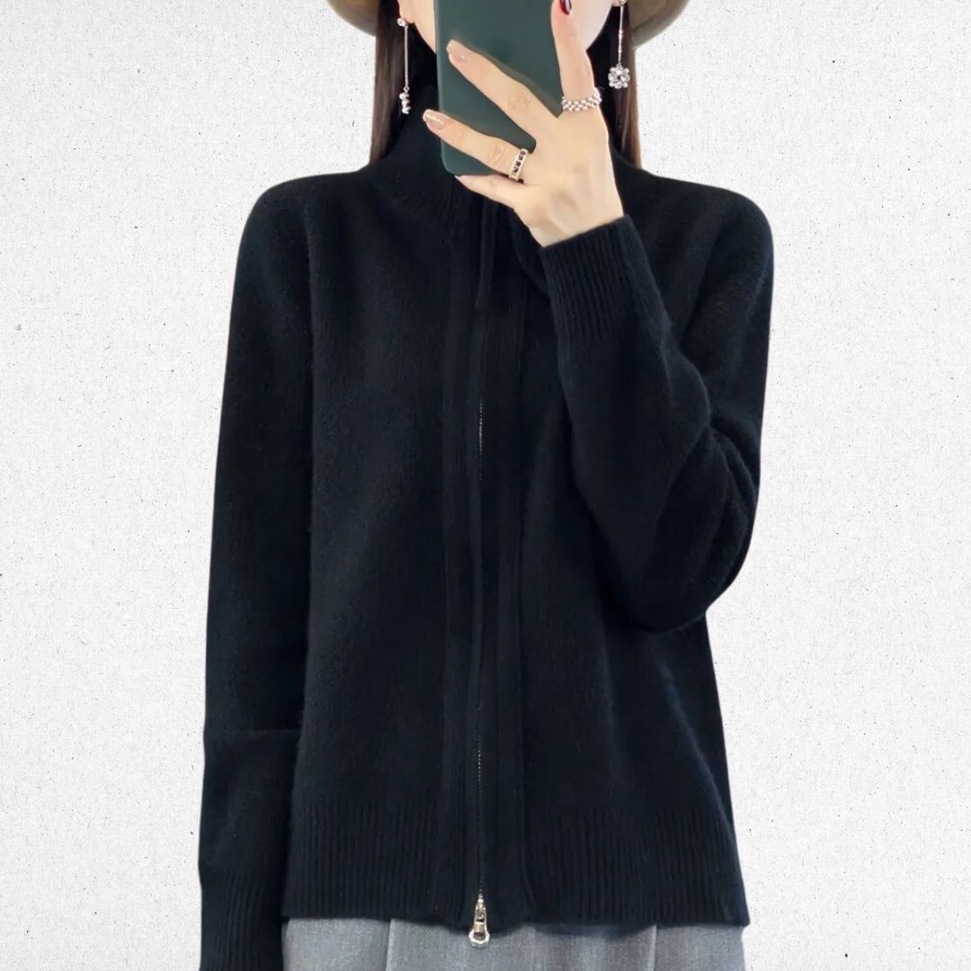 Laluna® | Mukava Vetoketjullinen Neuletakki