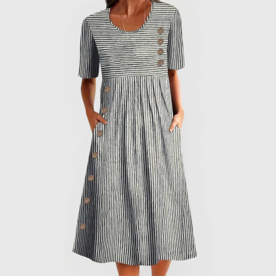 Wanda™ Raidallinen Midi-mekko