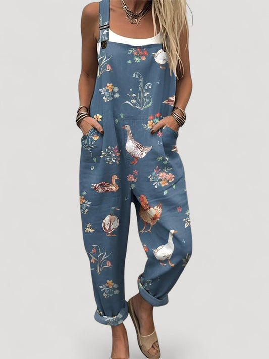 Aukje™ | Naisten eläinkuosilla varustettu haalari, jossa on leveät lahkeet