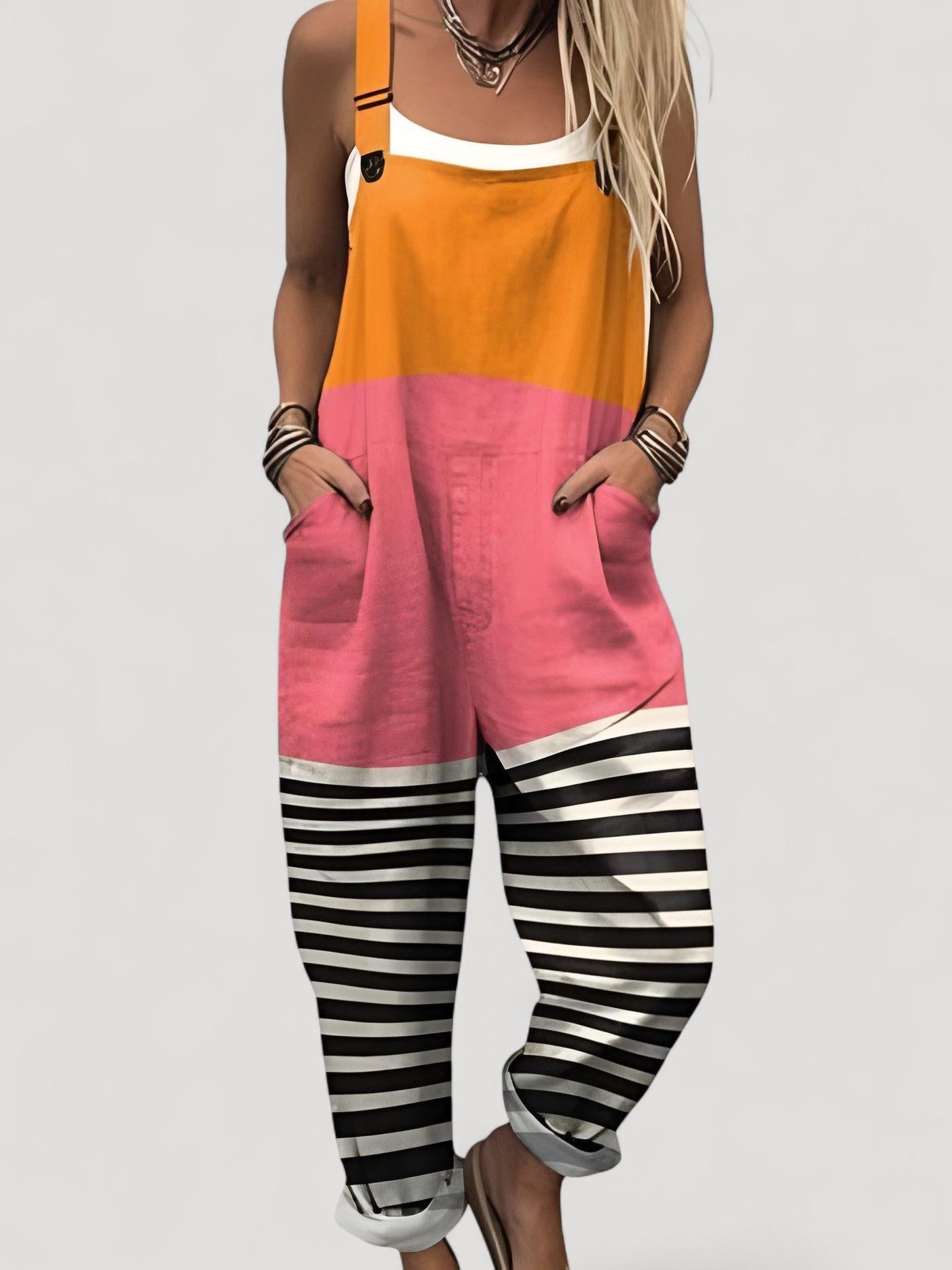 Aukje™ | Naisten abstraktilla kuviolla ja taidepainatuksella varustettu haalaripuku