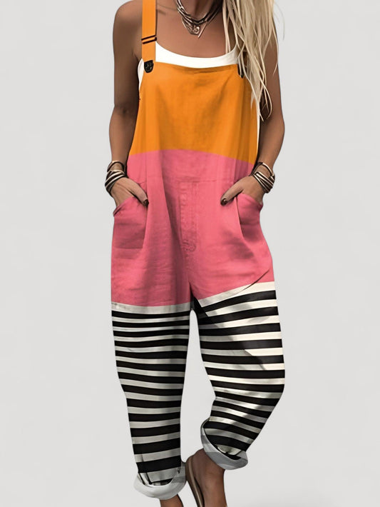 Aukje™ | Naisten abstraktilla kuviolla ja taidepainatuksella varustettu haalaripuku