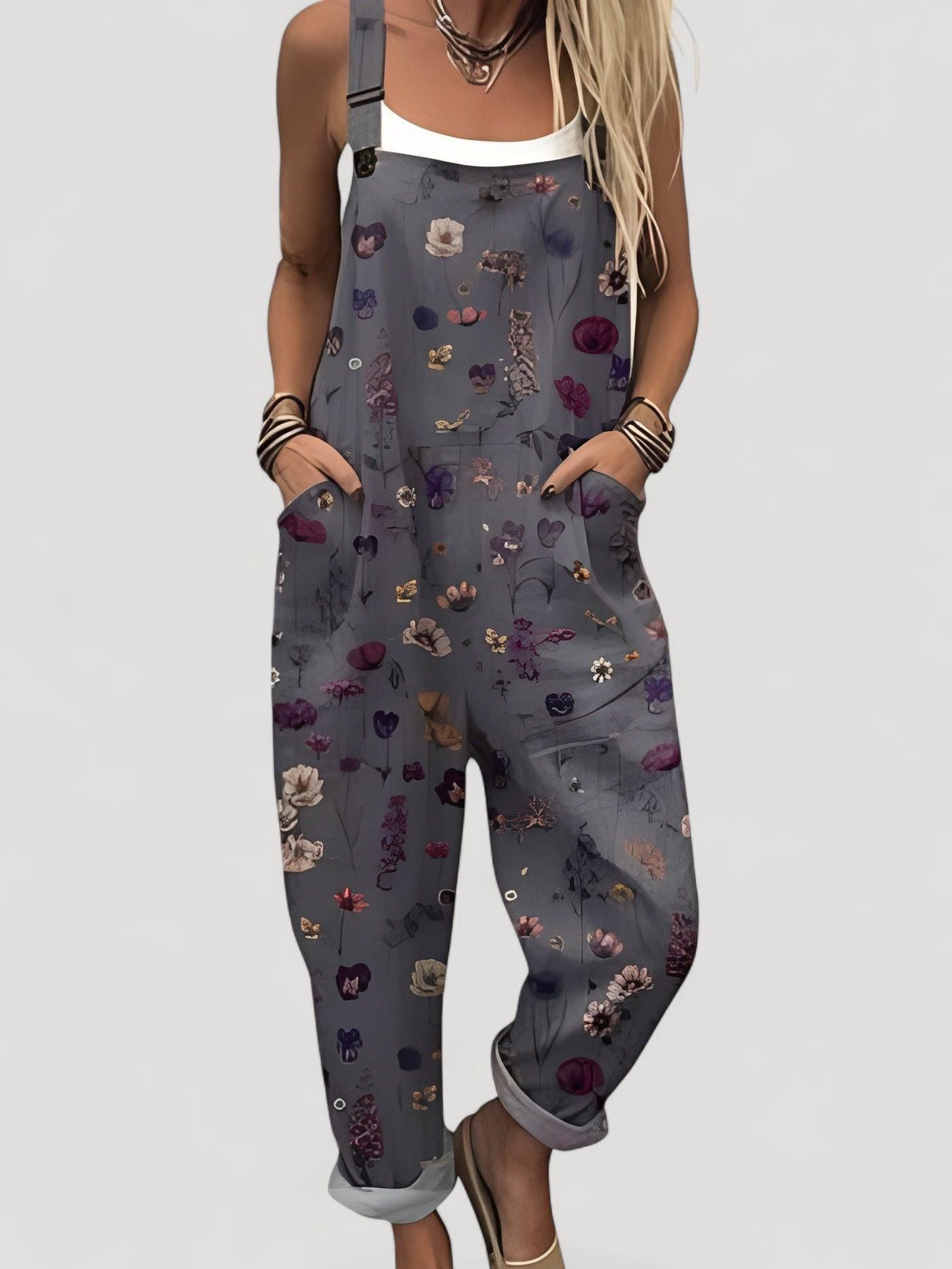 Aukje™ | Naisten vintage kukka- ja taidepainettu haalari