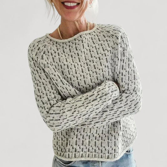 Viviana™ - Tyylikäs harmaa neule, jossa on saapaskaan