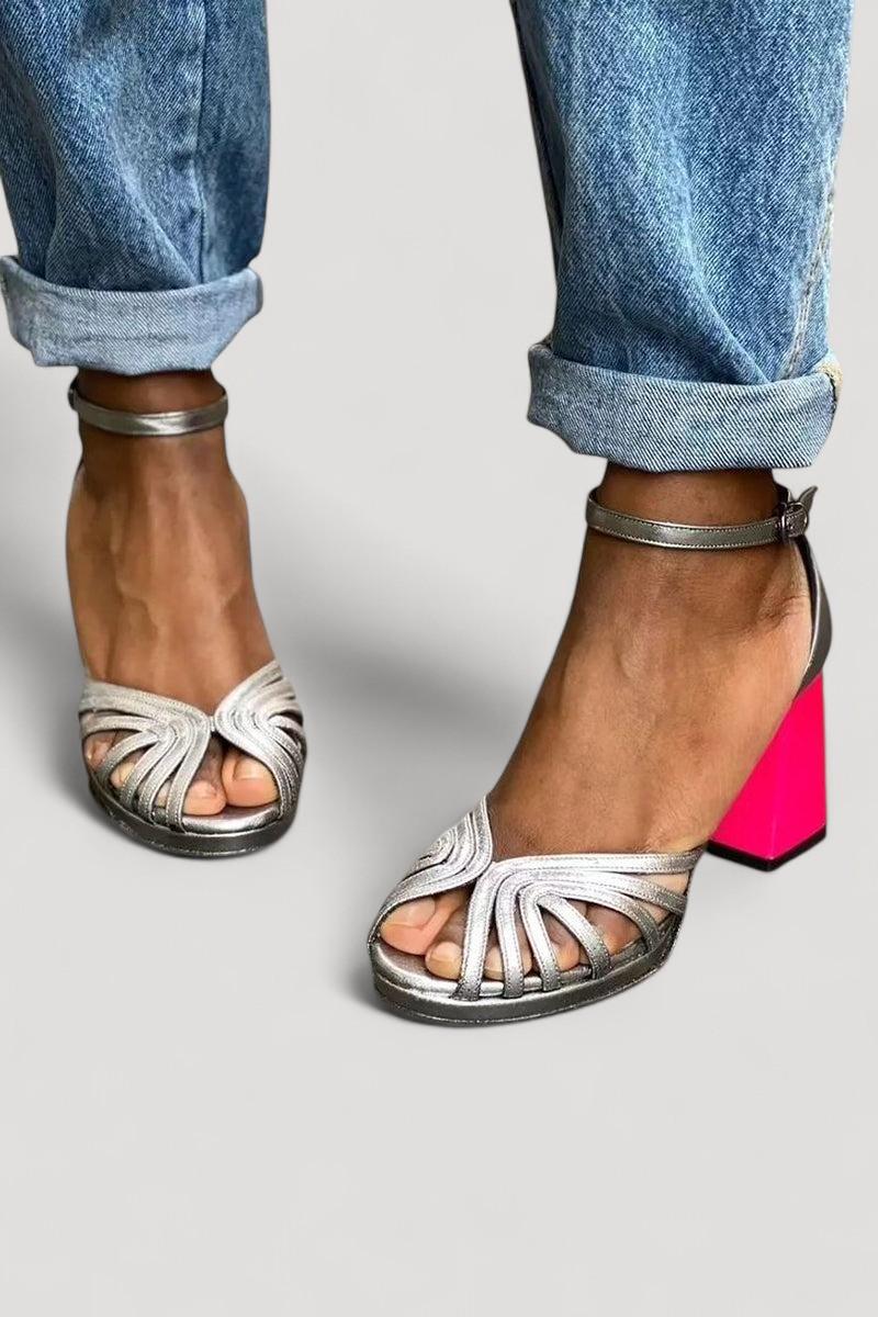 Seraphina™ | Kiiltävät sandaalit paksuilla koroilla