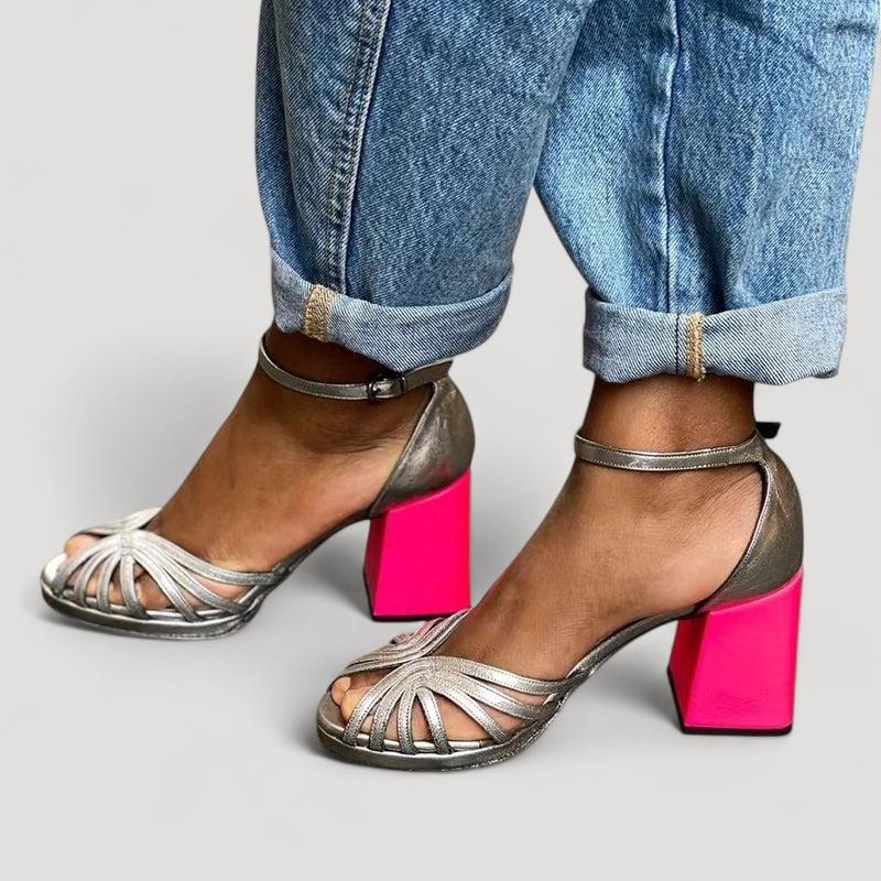 Seraphina™ | Kiiltävät sandaalit paksuilla koroilla