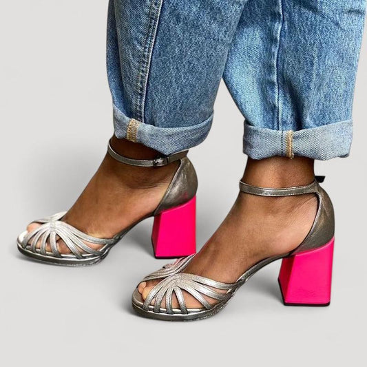 Seraphina™ | Kiiltävät sandaalit paksuilla koroilla