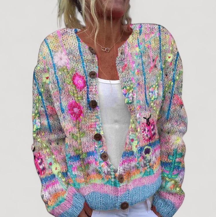 Sanne | Tyylikäs kukkakuosisella liivi