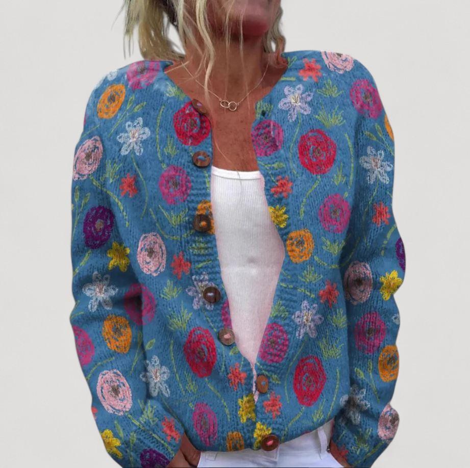 Tilda | Sininen kukkakuviollinen takki