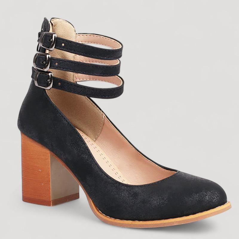 Casilda | Liukkaat sandaalit nilkkaremmeillä ja paksulla pohjalla