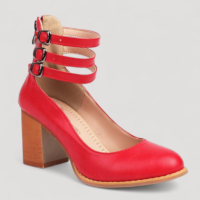 Casilda | Liukkaat sandaalit nilkkaremmeillä ja paksulla pohjalla