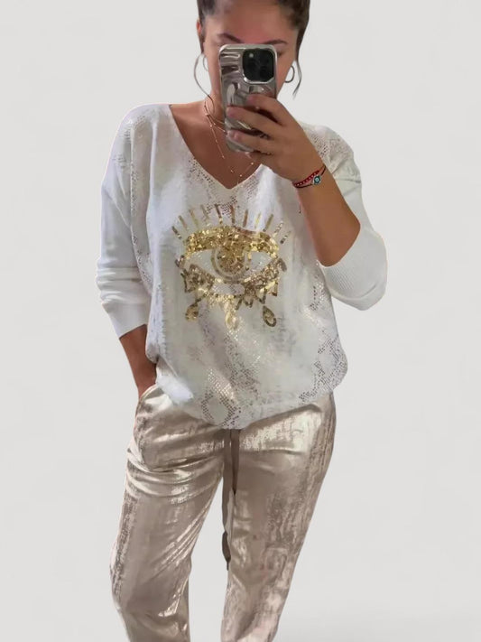 Elisa™ – Kaksiosainen Neule- ja Housusetti Rentoon ja Tyylikkääseen Ilmeeseen