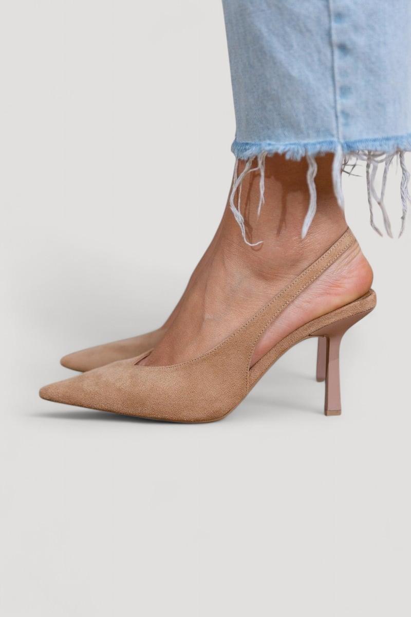 Marlena™ | Nude Slingback-korkokengät hienolla korolla
