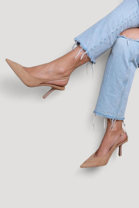 Marlena™ | Nude Slingback-korkokengät hienolla korolla