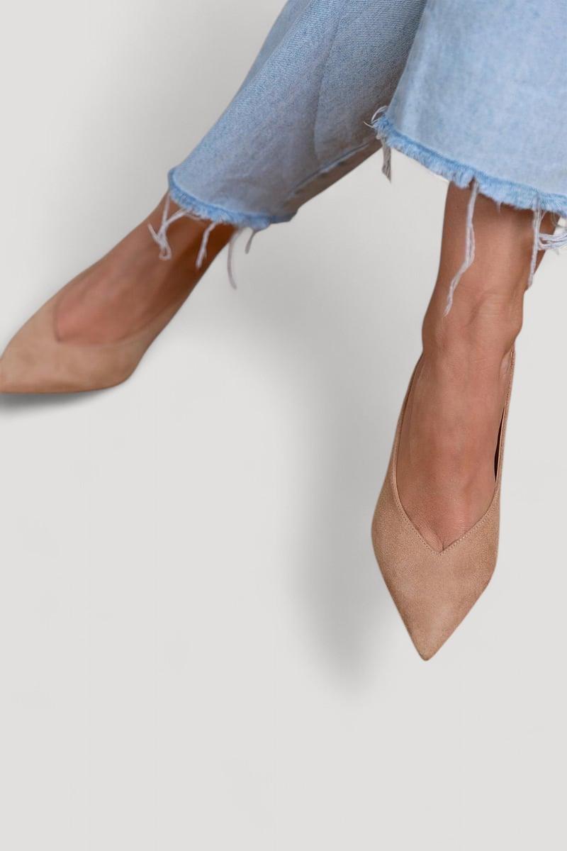 Marlena™ | Nude Slingback-korkokengät hienolla korolla