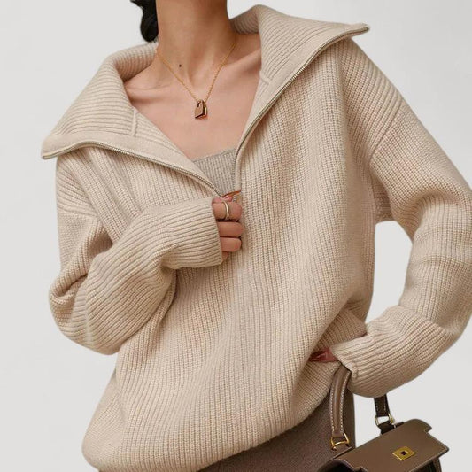 Luisa™ - Tyylikäs leveä neule vetoketjulla