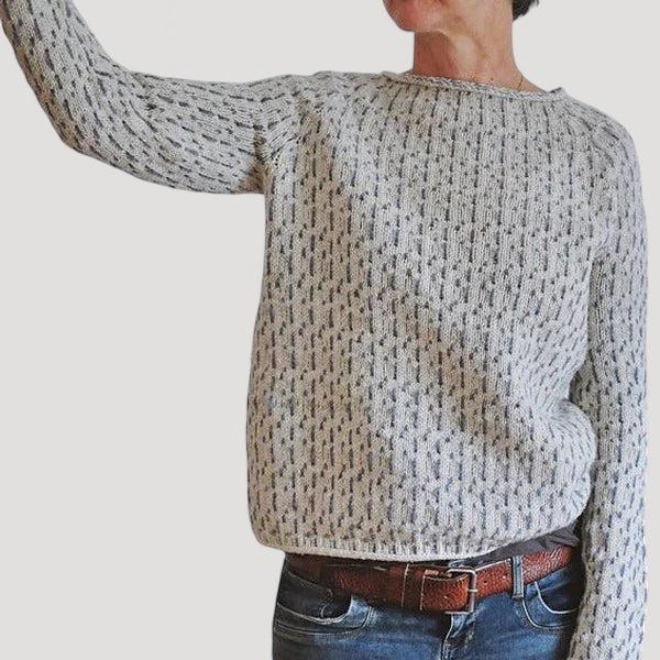 Viviana™ - Tyylikäs harmaa neule, jossa on saapaskaan