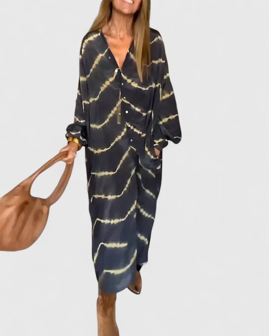 Amelie™ | Elegantti Boho Raidallinen Maxi-Mekko