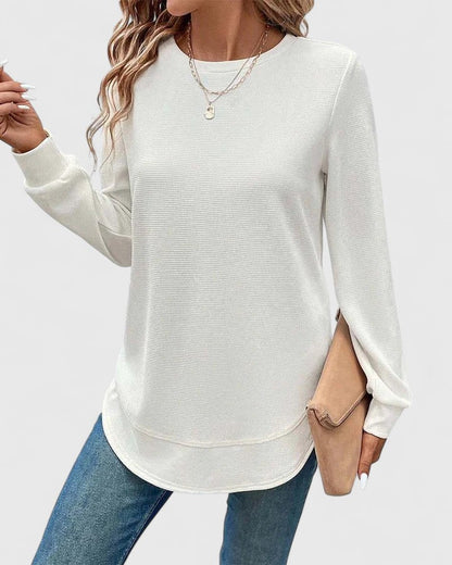 Nadyalyn | Elegantti O-kaula-aukkoinen Pitkähiha