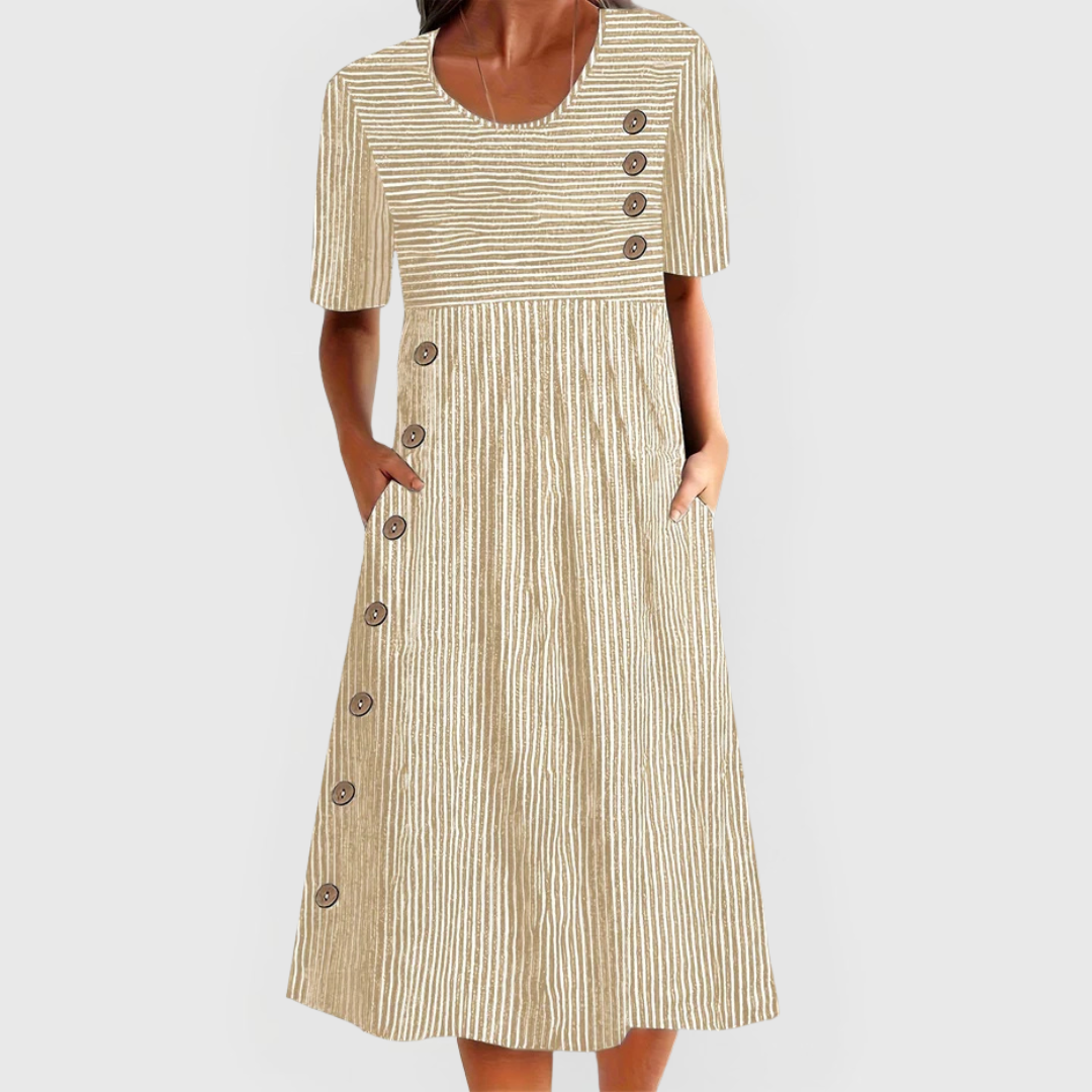 Wanda™ Raidallinen Midi-mekko