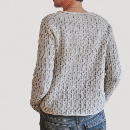 Viviana™ - Tyylikäs harmaa neule, jossa on saapaskaan