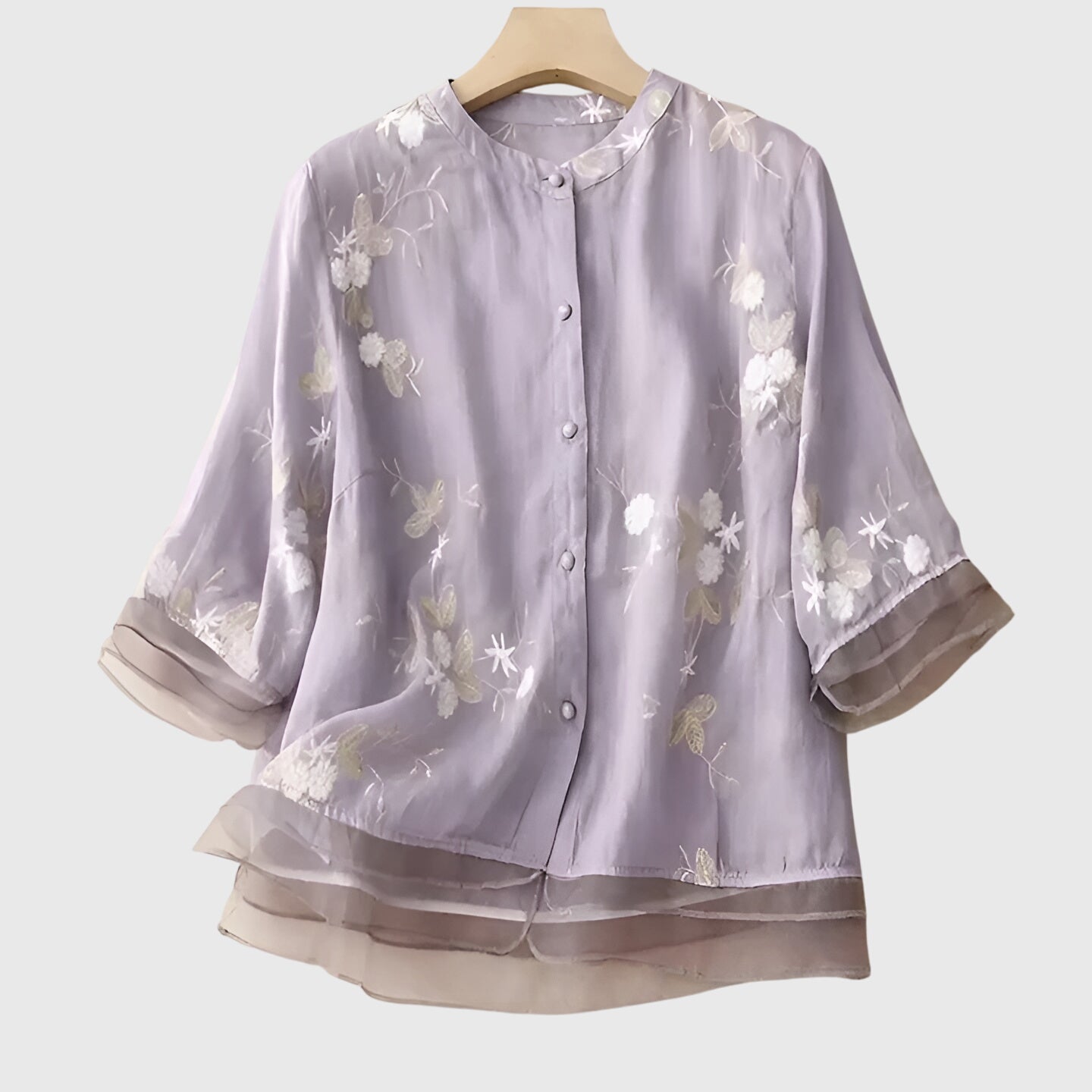 Nellie™ | Elegantti Paita Kirjotuilla Kukkasilla
