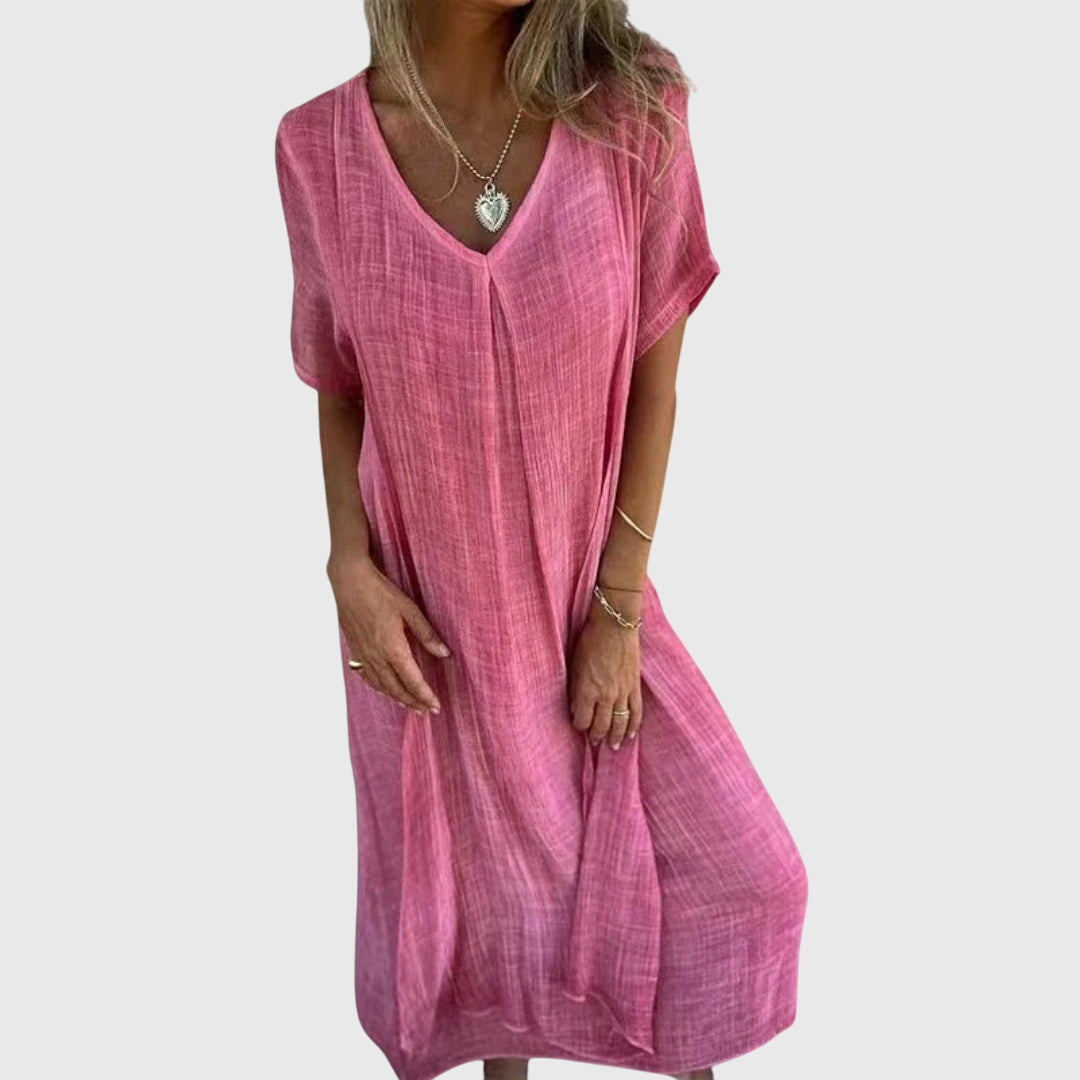 Fiona™ – Elegantti Kevyt V-Pääntie Mekko