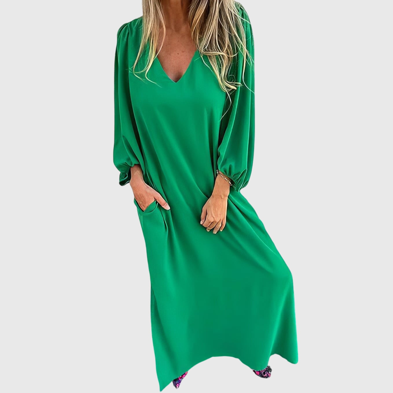 Carol™ - Pitkä Boho-mekko taskuilla