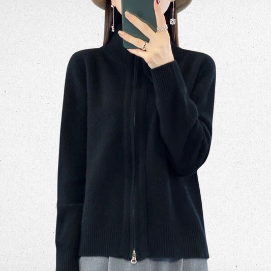 Laluna® | Mukava Vetoketjullinen Neuletakki