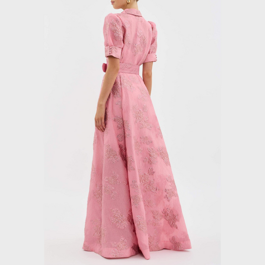 Beatrice™ | Vaaleanpunainen Mekko Puffihihnoilla