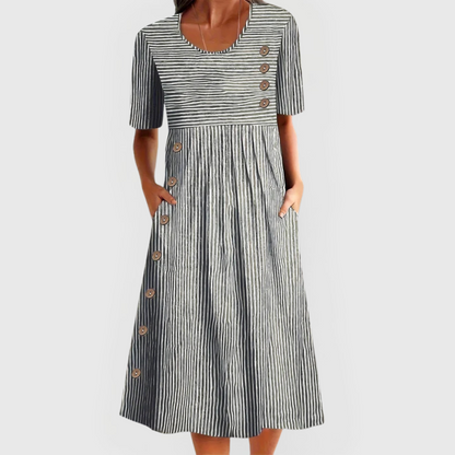 Wanda™ Raidallinen Midi-mekko