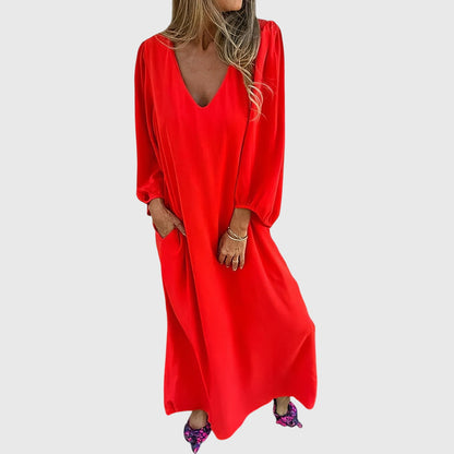 Carol™ - Pitkä Boho-mekko taskuilla
