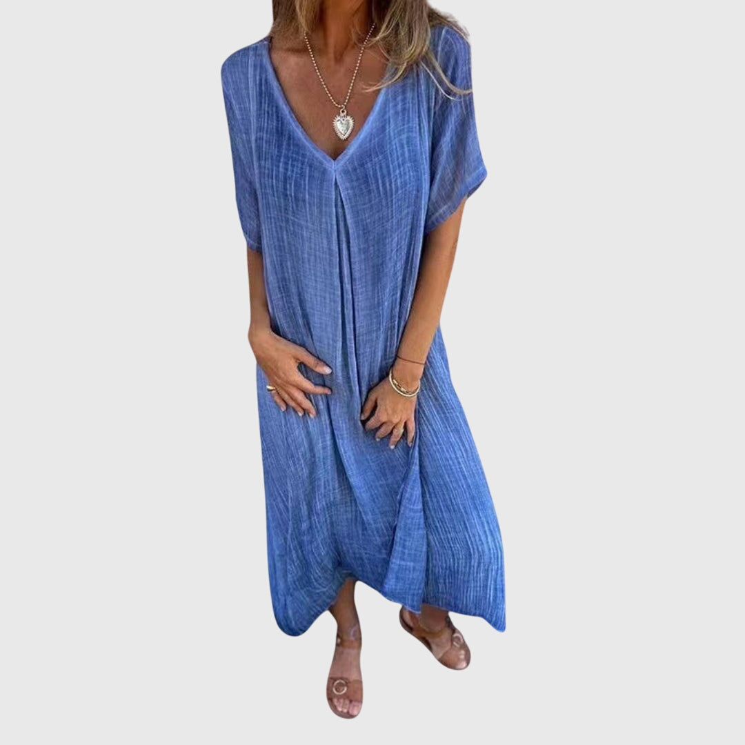 Fiona™ – Elegantti Kevyt V-Pääntie Mekko