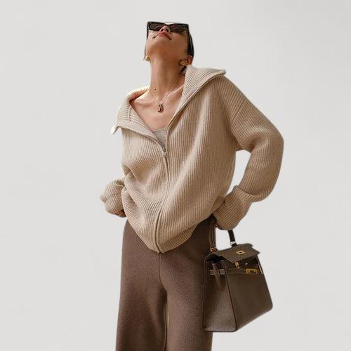 Luisa™ - Tyylikäs leveä neule vetoketjulla