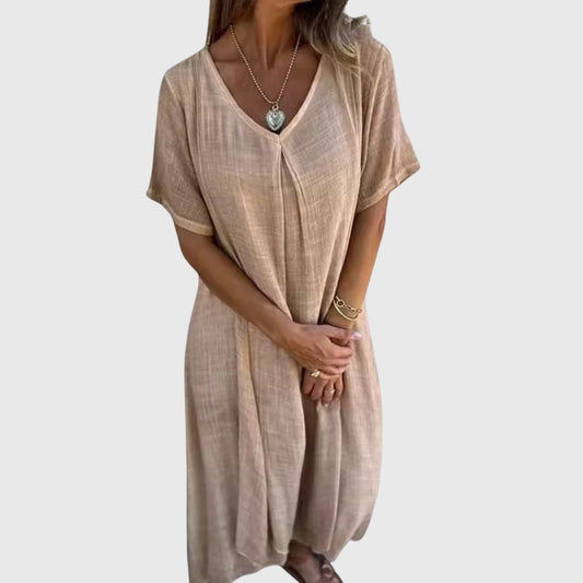 Fiona™ – Elegantti Kevyt V-Pääntie Mekko
