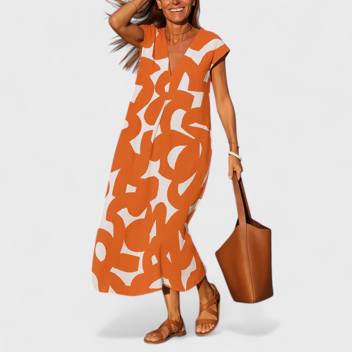 Valery™ | Laskostettu V-pääntie Mekko