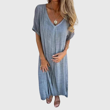 Fiona™ – Elegantti Kevyt V-Pääntie Mekko