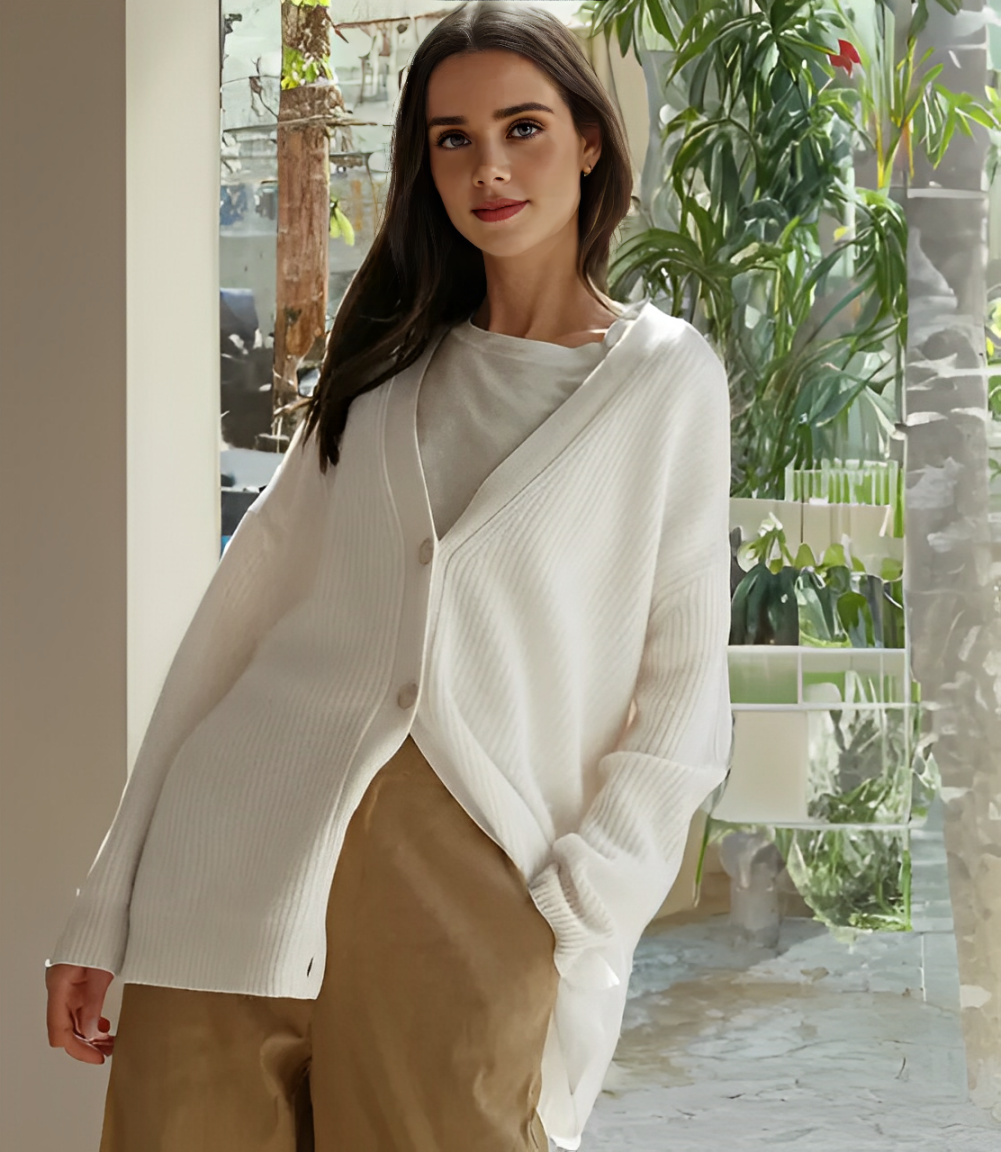 Laluna® | Elegantti Napitettu Neuletakki