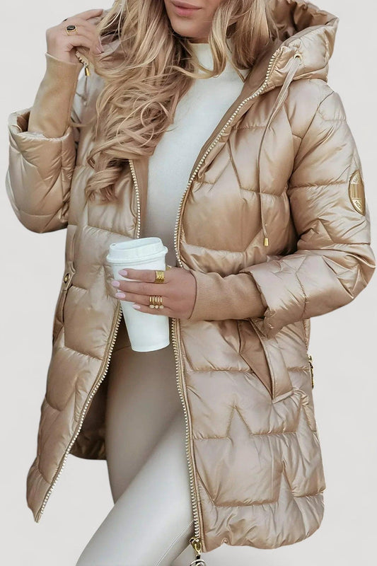 Nolwen™ | Elegantti talvitakki hupulla ja kevyellä toppauksella