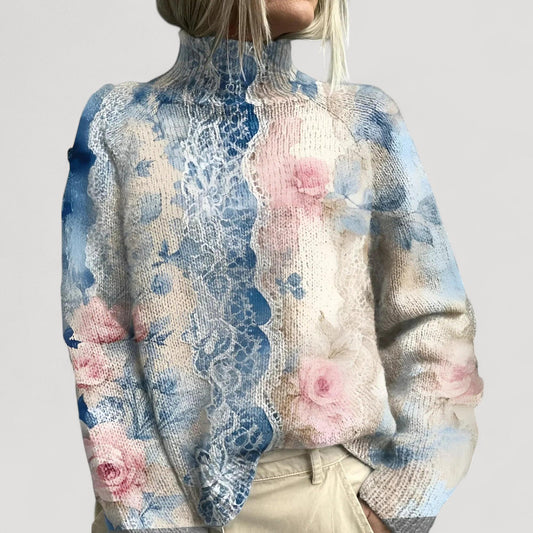 Lara | Elegant Knit Sweater with Floral Pattern