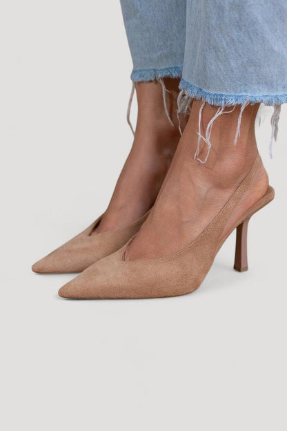 Marlena™ | Nude Slingback-korkokengät hienolla korolla