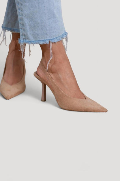 Marlena™ | Nude Slingback-korkokengät hienolla korolla
